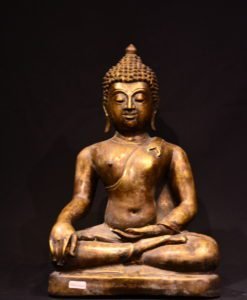 Thai Chiang Sean Seating Buddha: This stunning Thai Chiang Sean Seating Buddha made of bronze is a remarkable work of art from the Chiang Sean period. Crafted with intricate carvings, this Buddha features a serene expression and graceful lines that give it a sense of lightness and movement.
