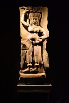Exquisite Bayon Period Sandstone Apsara – 12th Century Khmer Masterpiece