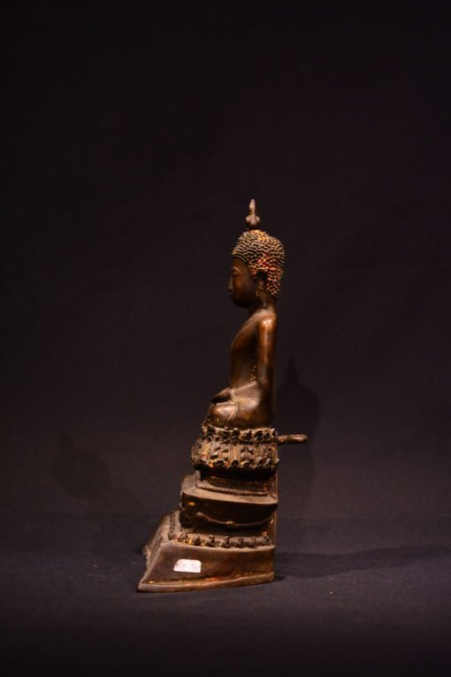 Bless Your Home with the Divine Serenity of a Majestic Bronze Seated Buddha on Lotus Throne from Ayudhaya Period - 30cm/21cm - Image 2