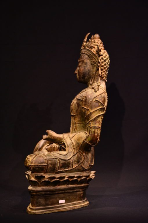 Rare 16th-Century Arakanese Bronze Buddha Statue – Burmese Buddhist Art - Image 2